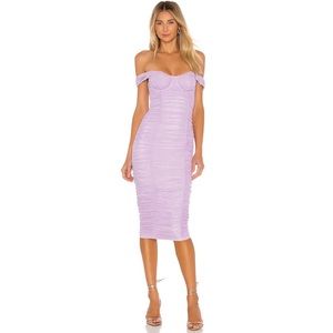 MAJORELLE Tabitha midi dress in amethyst purple